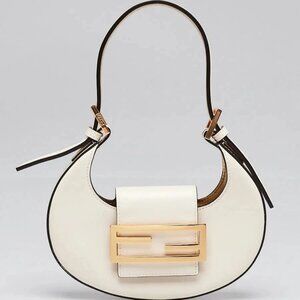 Fendi White Vitello King Leather Mini Cookie Hobo Bag - 8BS065